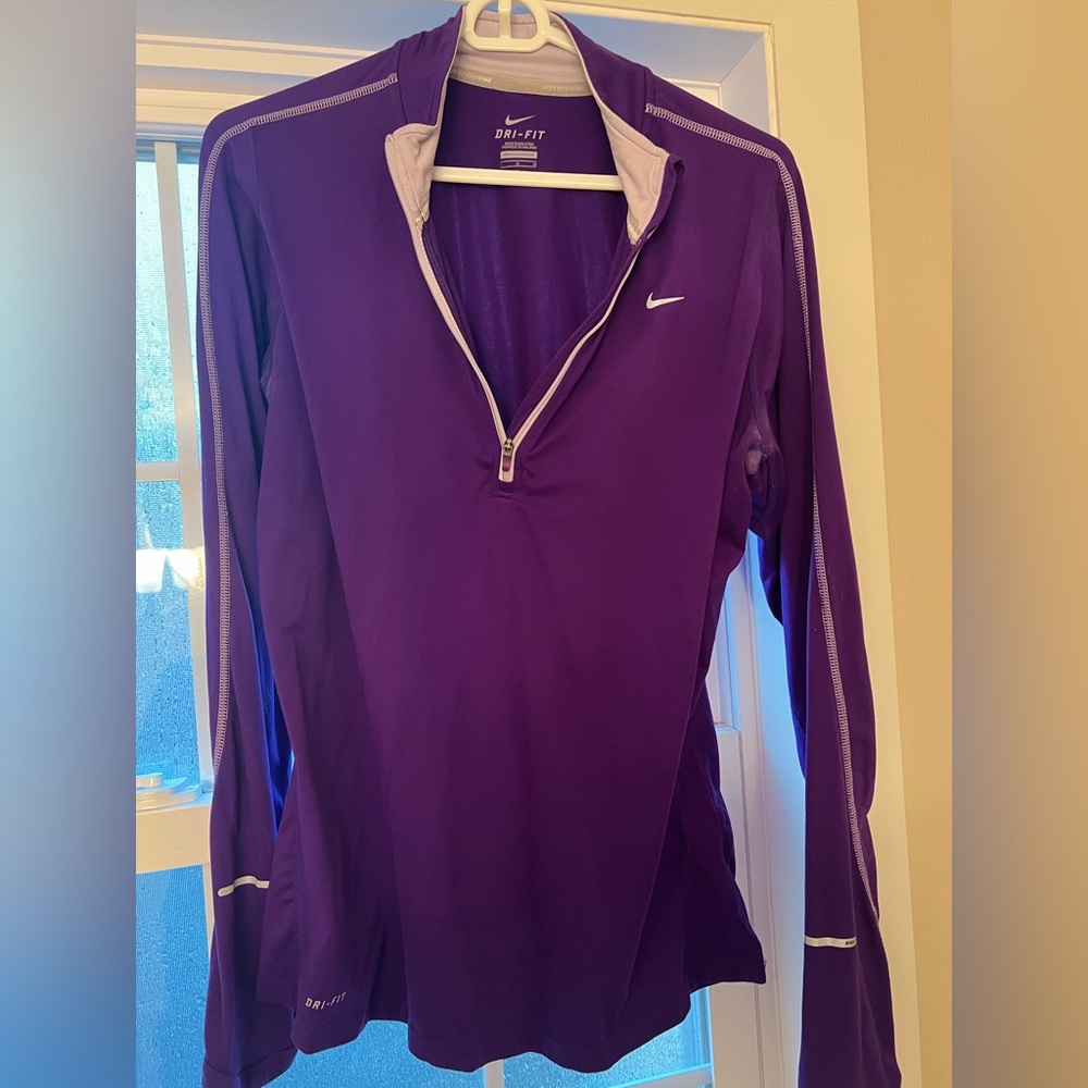 Nike Women's Purple Long Sleeve Quarter-Zip Pullover